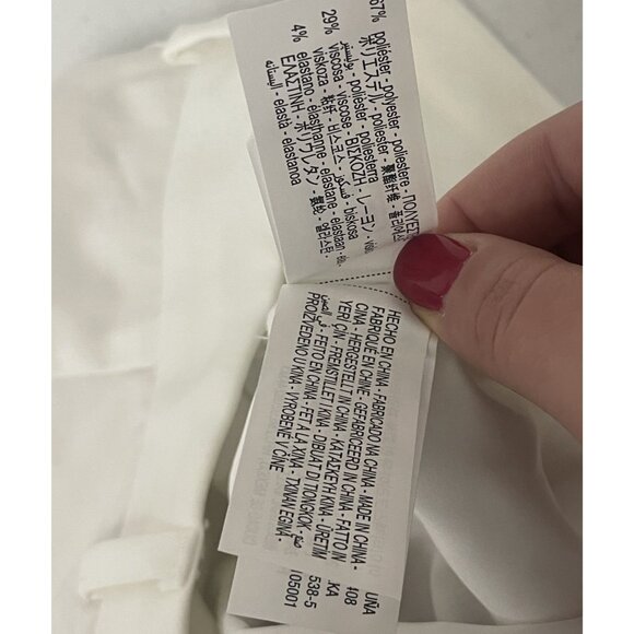 Zara Womens Dress Pants Small S White Pleated High Rise Trousers 8338/512 NWT - Picture 9 of 12